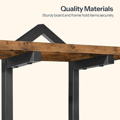 HOOBRO Floating Shelves, 15 Inch Wall Shelf Set of 2, Wall Mounted Storage Shelves 2-Tier, Hanging Bathroom Shelves, for Living Room, Bedroom, Bathroom, Kitchen, Rustic Brown and Black BF13BJP201
