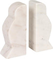 Creative Co-Op Decorative Marble Wave Bookends, Mottled White