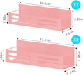 Magnetic Spice Rack for Refrigerator, Metal Spice Rack Organizer, Magnetic Shelf for Fridge 4Pack Pink