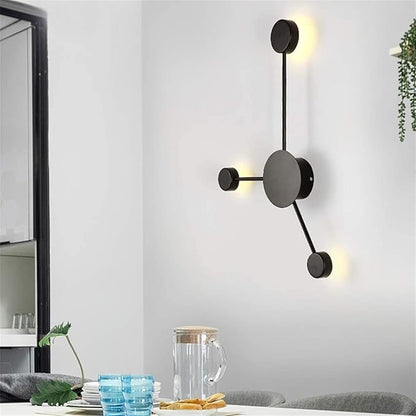 LED Wall Sconce Mid-Century Wall Lamp Lighting Fixture Black Finish丨Acrylic Indoor Modern Wash Wall Spot Light丨Wall Mount Lamps for Living Room Bedroom Hallway Home Room Decor (3 Light3000K)