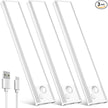 Under Cabinet Rechargeable Lighting: Motion Sensor Dimmable Lights Indoor - Battery Operated Lights - Wireless Activated Closet Light Magnetic Led Light for Kitchen Home Bathroom Counter Shelf