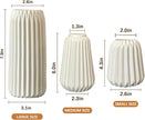 Ceramic Vases Set of 3-White Vase for Modern Home Decor, Flower Vases for Aesthetic Room Decor,Boho Decor Wedding Dinner Table Party Office Centerpiece Table Decorations (White 3 Set)