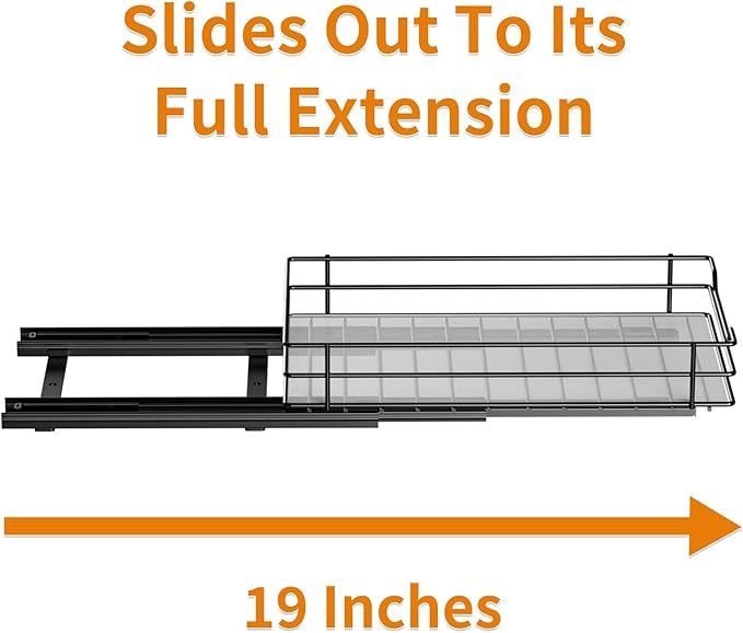 RCHYFEED Pull Out Spice Rack Organizer for Cabinet,Slide out Spice Organizer for Inside Cabinets,Heavy Duty Spice Organization for Kitchen and Pantry,Seasoning,Sauces(1-Tier,6.5