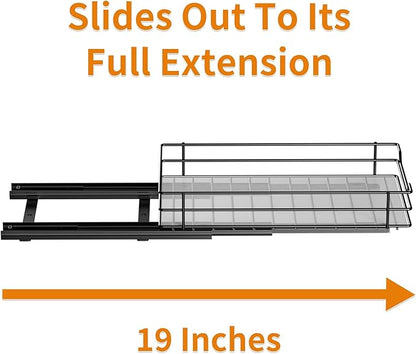 RCHYFEED Pull Out Spice Rack Organizer for Cabinet,Slide out Spice Organizer for Inside Cabinets,Heavy Duty Spice Organization for Kitchen and Pantry,Seasoning,Sauces(1-Tier,6.5" Wx10.5 Dx2.5 H)