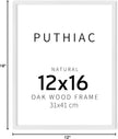 puthiac 12x16 Solid Oak Wood Picture Frame, Fits 8x12 with Mat or 12x16 Without Mat, Wall Display Only, Vertical or Horizontal, Plexi Front, 1 Pack, White