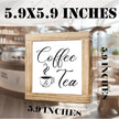 Coffee And Tea Wooden Decor Sign Farmhouse Style Cafe Sign Rustic Handmade Wood Plaque For Kitchen Bar Office Decor Natural Wood Coffees Decoration Gift For Coffee & Tea Lover 5.9x5.9 Inches