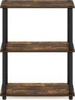Furinno Turn-N-Tube Storage Shelves, 3-Tier Book Shelf, Corner Shelf, Toolless Open Shelves, for Organization and Storage, Living Room, Garage, Home Office, Amber Pine