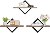 Floating Shelves for Wall, Set of 3 Wall Mounted Storage Shelves for Living Room, Bedroom, Kitchen, Bathroom, Greige TBJ03P3BG
