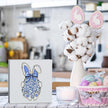 Funny Easter Decorations Easter Table Decor Egg Bunny Decor Blue And White Chinoiserie Decor Wooden Box Sign for Home Office Bedroom Living Room Desk Shelves