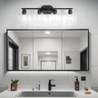 Ascher 4-Light Bathroom Light Fixtures, Modern Vanity Lights with Clear Glass Shade, Matte Black Wall Lamp for Bathroom Mirror Hallway Cabinet Porch