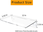 12 Inch L-Shaped Acrylic Floating Shelf Clear Wall Mounted Shelves Invisible 5MM Thick Shelf for Wall Storage Clear Shelves for Makeup Photo Picture Book Record Display 4 Pack