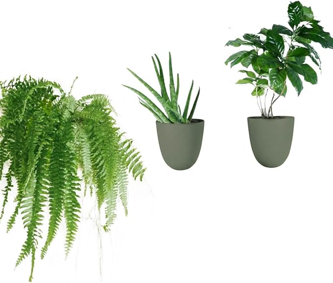 Make Good PlantPod Luxe Self-Watering Wall Planters (Set of 3, Forest Green) - Easy to Water and Install - Lightweight - Design Your Own Vertical Garden - Wall Planters for Indoor Plants