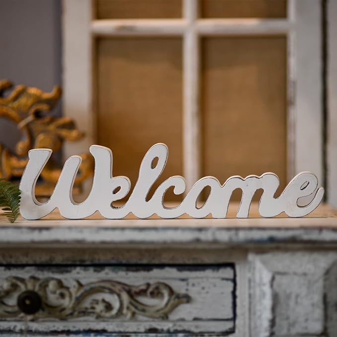 Rustic Wooden Outdoor Welcome Sign for Front Door 15