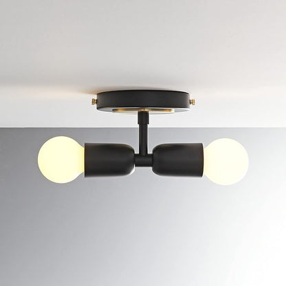BRIGHTTIA Luna Duo 2 Light Wall Sconce - Mid Century Modern Fixture for Wall & Ceiling - Minimalist Edison Lamp for Hallway and Bathroom Vanity - Black & Gold (BW0026-2BG)