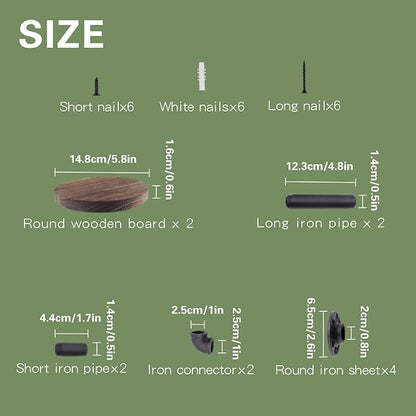 2 Pack Round Floating Wood Corner Shelves, Wall Mounted Display Rack 5.9 inches Diameter Indoor Circle Wall Mounted Shelves for Candles, Planter, Pots, Ornaments