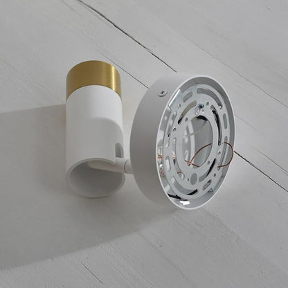 DUHU Wall Sconce Lights for Bedroom,White Wall Light with Switch,Indoor Modern Gold Hardwired Sconces Wall Lighting with Rotatable Lampshade,Wall Lamps for Living Room,Corner,Hallway,Bar,Wall Decor