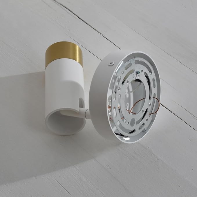 DUHU Wall Sconce Lights for Bedroom,White Wall Light with Switch,Indoor Modern Gold Hardwired Sconces Wall Lighting with Rotatable Lampshade,Wall Lamps for Living Room,Corner,Hallway,Bar,Wall Decor