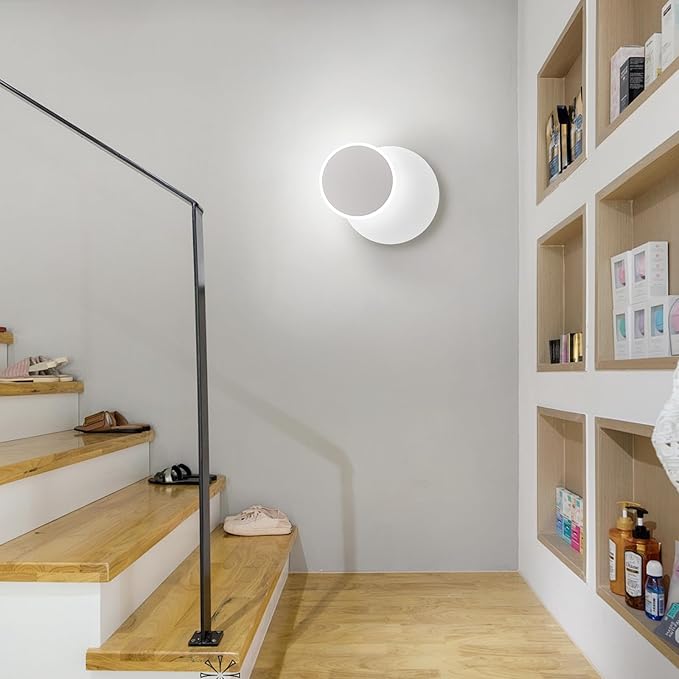 Modern LED White Wall Sconces Set of Two Acrylic Wall Lights Lighting Fixture 6000K White Light 8W Dimmable Wall Lamp Round Sconces Wall Lighting for Indoor Bedroom Bedside Hallway