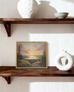 InSimSea Framed Canvas Wall Art, Vintage National Park Art for Living Room Hallway Shelf, 10x8in, Northern Lake Wild Landscape Painting, Rustic Cozy Mid Century Small Nature Decor
