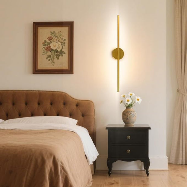 1 Pack Battery Operated Wall Sconce Detachable 360°Rotate, Wireless Wall Light 3000-6500K Dimmable, 10000mAh Rechargeable Wall Lamp for Bedroom, Living Room，28.3 Inch Gold