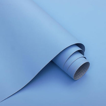 15.7" x 118" Light Blue Peel and Stick Wallpaper Blue Contact Paper Waterproof Self Adhesive Wallpaper Removable Easy to Clean Vinyl Decorative for Desk Wallcovering Countertop Cabinet