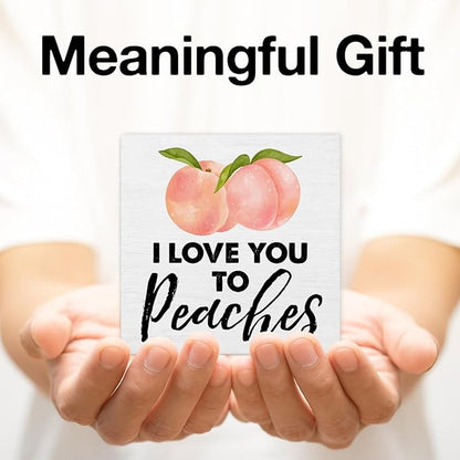 Peach Decor Peach Bathroom Decor Rustic I Love You to Peaches Wooden Sign Peach Decorations for Home Bathroom Restroom Toilet Desk Shelf Table 5 x 5 Inches