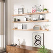 AZSKY 36 Inch Picture Ledge Shelf Solid Wood Large Floating Shelves Wall Mounted Rustic Natural Shelves for Home, Living Room, Bedroom, Bathroom, Office 3 Same Sizes