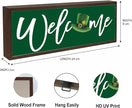 Welcome Desk Sign, St Patricks Day Wooden Table Sign, Green Irish Decor Signs, Welcome Home Decor, Front Door Decoration for Shelf, Porch Decors, Rustic Farmhouse Decors, 9.5x3.1x1 inches