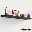 Fun Memories Floating Shelves 48 Inch Long, 9.3 Inch Deep Classic Crown Molding Floating Shelves for Wall, Rustic Wooden Shelves for Wall Decor Bathroom, Kitchen, Office, (Black, 1Pack)