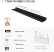 Picture Ledge Shelf, Wood Floating Shelves Set of 2, 36 inch Picture Ledge Shelves, Photo Ledge Nursery Book Shelves Wall Mounted for Living Room Kids' Room Bedroom, Color Black