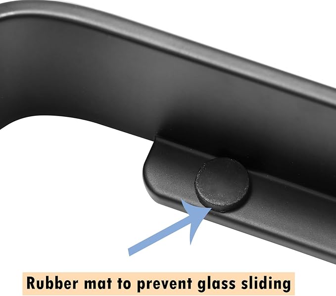 Z metnal Small Glass Bathroom Shelves, Matte Black Floating Shelf, Mini Wall Mounted Shelf (Dark Glass, 11.8 inch/30cm)