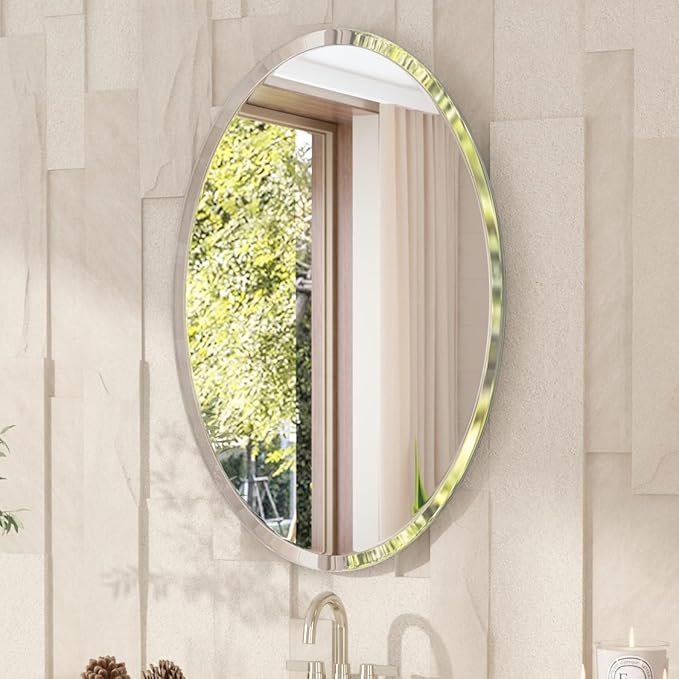 VocalStar Frameless Oval Mirror, 28