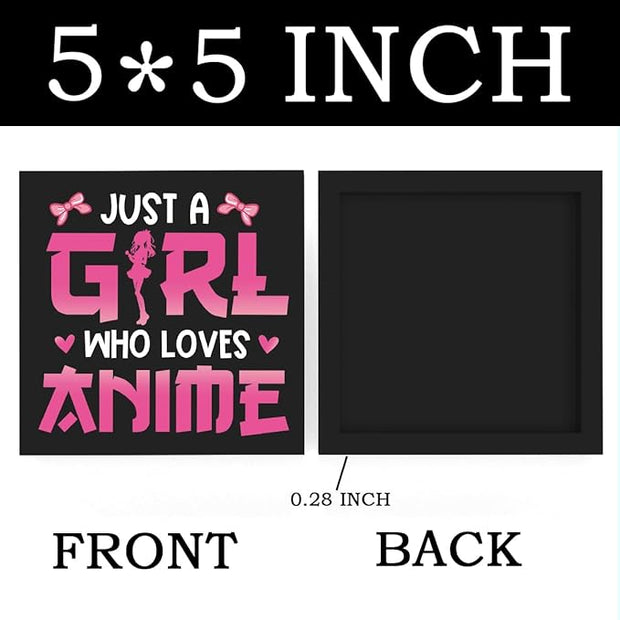 Anime Room Decor Anime Gifts for Girls Teen Girl Bedroom Decor Anime Party Decorations Anime Birthday Decorations Just a Girl Who Loves Anime, Wooden Box Decor for Home Bedroom Living Room Office