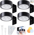 4 Pack Wireless Picture Lights for Wall, Magnetic Black Rechargeable Picture Light Battery Operated with Remote 3 Lighting Modes Painting Light for Art Display, Battery Wall Lights for Photo Gallery