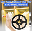 LED USB Under Cabinet Lights with Hand Wave,Under Counter Lighting, Under Desk Light Bar, Hand Wave Activated, Plug and Play,Soft Strip Light for Kitchen,Shelf,Cupboard,Closet (White, 5m)