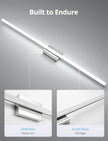 Combuh 48Inch Bathroom Vanity Light Fixtures Extra Long Lighting Bar Above Mirror, Modern Bright 23W 2300LM Wider Coverage Slim Sleek IP44 Rustproof LED Chrome Bath Wall Sconce for Makeup Cool White