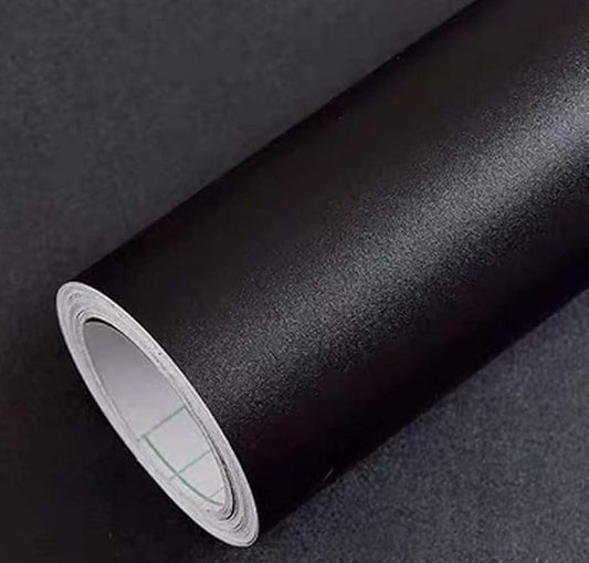 Yancorp Matte Black Contact Paper Solid Wallpaper Plain Vinyl Film Self-Adhesive Wallpaper Drawer Peel-Stick Countertop, 16"x120",Black