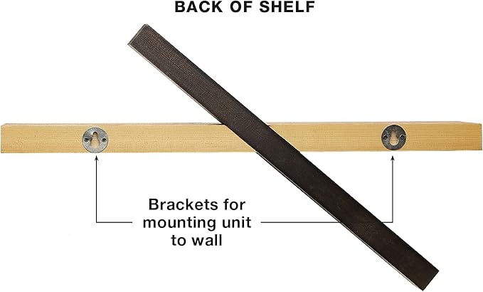 EXCELLO GLOBAL PRODUCTS Geometric Floating Wall Shelf - Easy to Assemble Modern - Decor for Kitchen, Living Room, Bedroom, Office (Dark Brown & Natural Wood)
