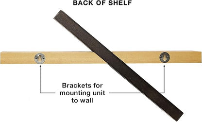 EXCELLO GLOBAL PRODUCTS Geometric Floating Wall Shelf - Easy to Assemble Modern - Decor for Kitchen, Living Room, Bedroom, Office (Dark Brown & Natural Wood)