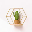 Callicarpa Geometric Hexagon Shaped Floating Shelves Set of 3 Metal Hexagon Shelves Display Shelf for Bedroom, Living Room, Bathroom, Kitchen and Office(Gold)