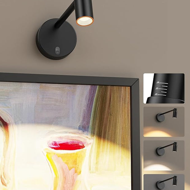 PESUTEN Zoomable Picture Light for Wall, Battery Operated Art Light for Paintings CCT Dimmable Spotlight for Wall Art Wall Light with Remote Control for Living Room Gallery Dartboard Bathroom