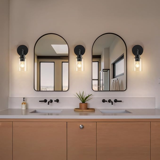 Battery Operated Wall Sconce Set of 2 - Dimmable Wireless Lamps for Wall Rechargeable Sconces Set of 2 with Remote Control, Cordless Battery Powered Wall Lights 3000K for Bathroom Bedroom