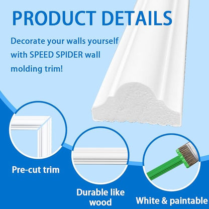 3 Frames 24 x 24” Premade Wainscoting Panels, Pre-Cut Accent WallMolding Kit, WallPanels for Interior WallDecor