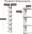 Versatile 7 Tier Wall Shelf Unit, White Floating Shelves with Rounded Corners, Vertical Lack Wall Shelf for Bedroom Living Room Home Decor Display Organizer
