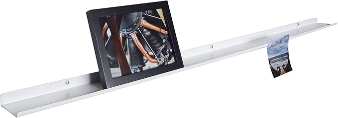 Floating Ledge, Photo Shelf, Art Ledge - Very Durable and Made in The USA (White, 42")