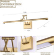 Brass Picture Light for Painting LED Gold Art Light Hard-Wired Picture Frame Lights 24 Inch Gallery Wall Light Modern Painting Lamps with Adjustable Swing Arm Display Lamp for Wall Artwork Warm White