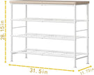 SUOERNUO Shoe Rack Organizer 4 Tier for Closet Entryway Free Standing Metal Storage Shoe Shelf with MDF Top Board，White+Oak