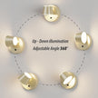 URSOLA Battery Operated Wall Lights Set of Two, LED Rechargeable Battery Wall Sconce with 9000mAh 3CCT and Dimmable Magnetic 360° Rotation Cordless Light for Bedroom（Champaign）
