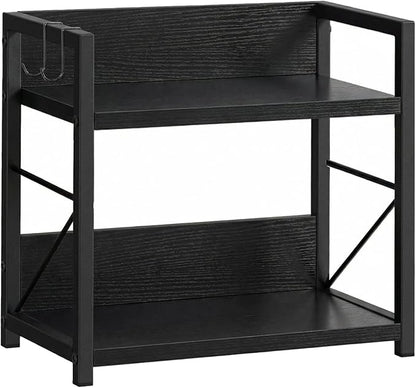 2 Tier Kitchen Counter Shelf Organizer, Coffee Bar Station Organizer, Space Saving Spice Rack, Countertop Shelf for Home Countertop Kitchen Office (Black)