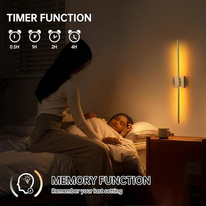Battery Operated Wall Sconce Set of 2, 10000mAh Rechargeable Wall Sconces with Detachable Battery, Indoor 350°Rotate Wall Lights for Bedroom Living Room, Gold, 31.5 Inch